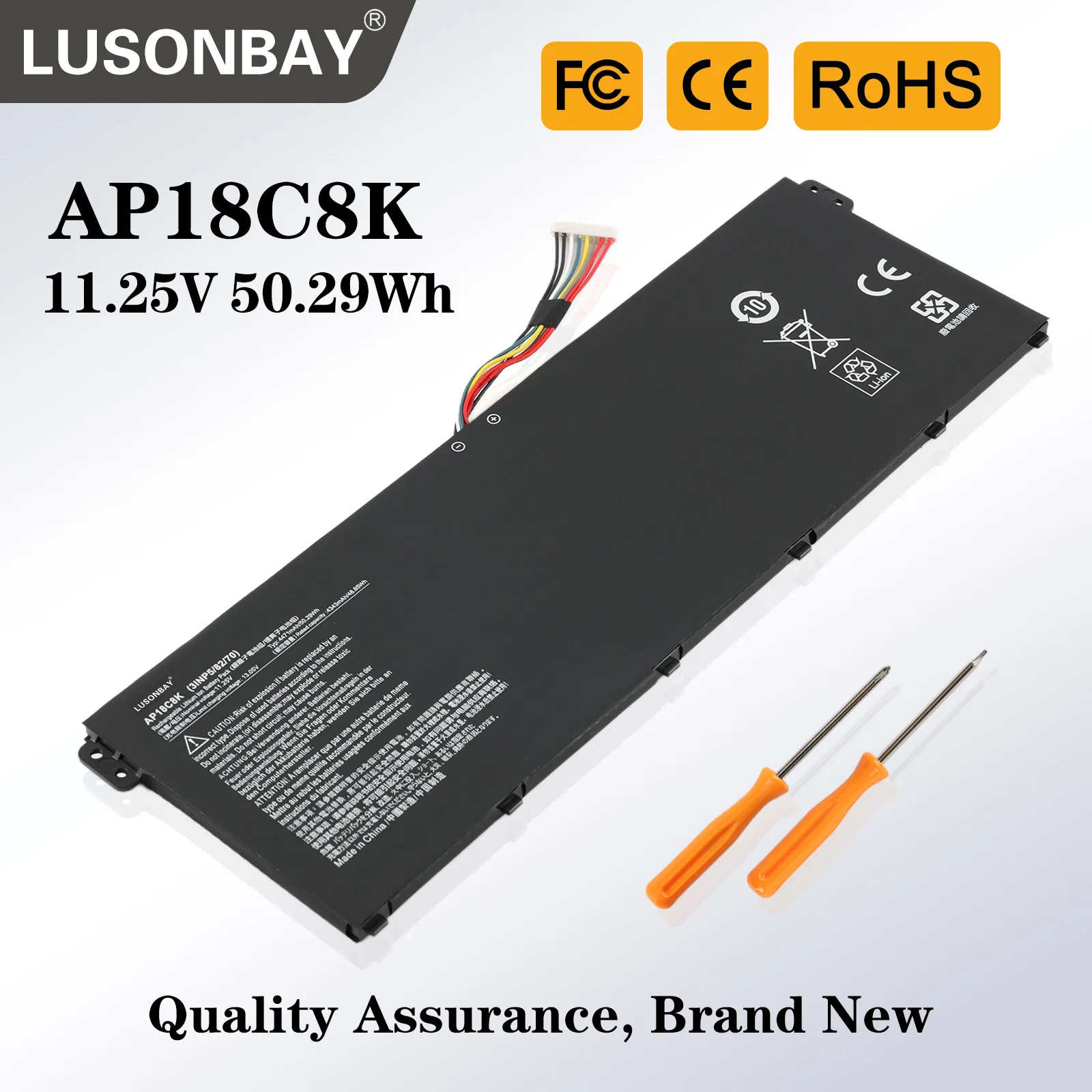 

LUSONBAY AP18C8K AP18C4K Laptop Battery For Acer Aspire 5 A515-43-R057 R4MG R6F6 R6WW A515-44 R7NU R5UZ KT00304012 4471mAh