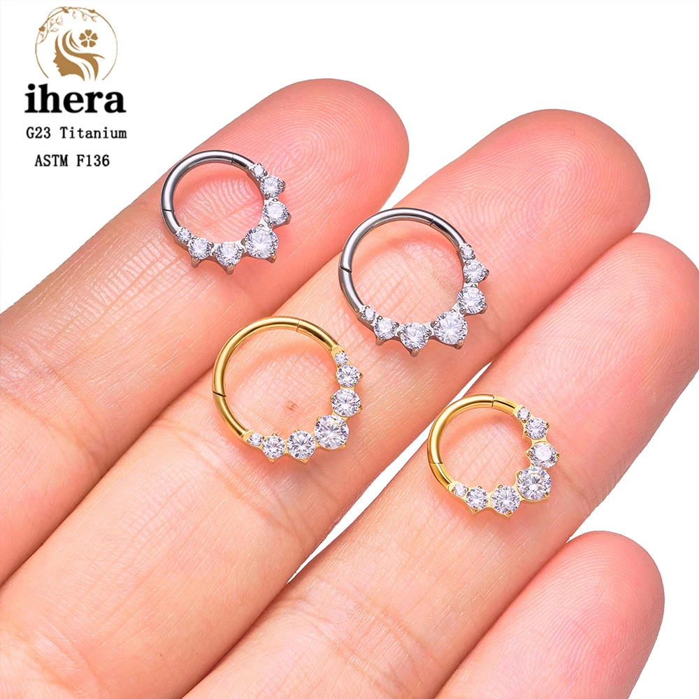 ASTM F136 Titan Birnenförmiger Zirkonia Nasenring 16G Klappbarer Clicker Segment Daith Ohrring Hoop Septum Knorpel Conch Helix Piercing Schmuck – Detail 31