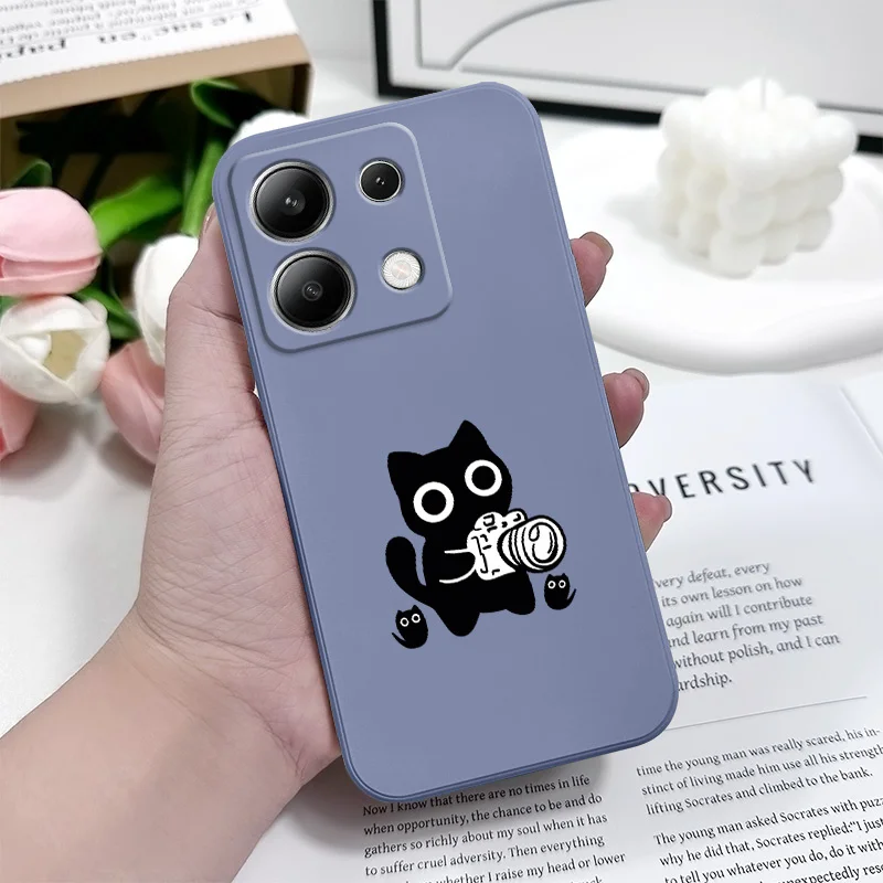 مضحك القطط قضية الهاتف ل Xiaomi Redmi ملاحظة 14 13 12 12S 11 11S 10 10S 9 9S 14C برو زائد 4G 5G السائل غطاء سيليكون