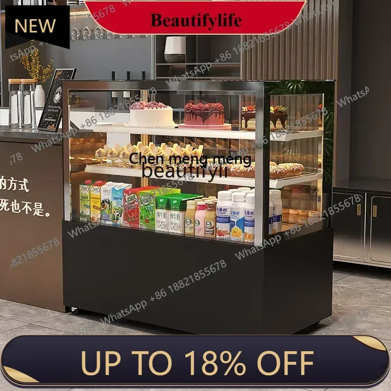 

A01 Refrigerated Display Cabinet Commercial Food West Point Dessert Milk Tea Air-cooled Frost-free Fresh-keeping Cabinet Right A