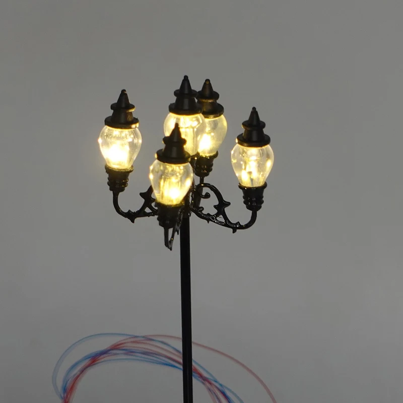 1:87 Ho skala Model lampa Park/ogród Model światła podejmowania światła uliczne 3v Lamppost Model Park lampa pociąg układ kolejowy ciepły biały