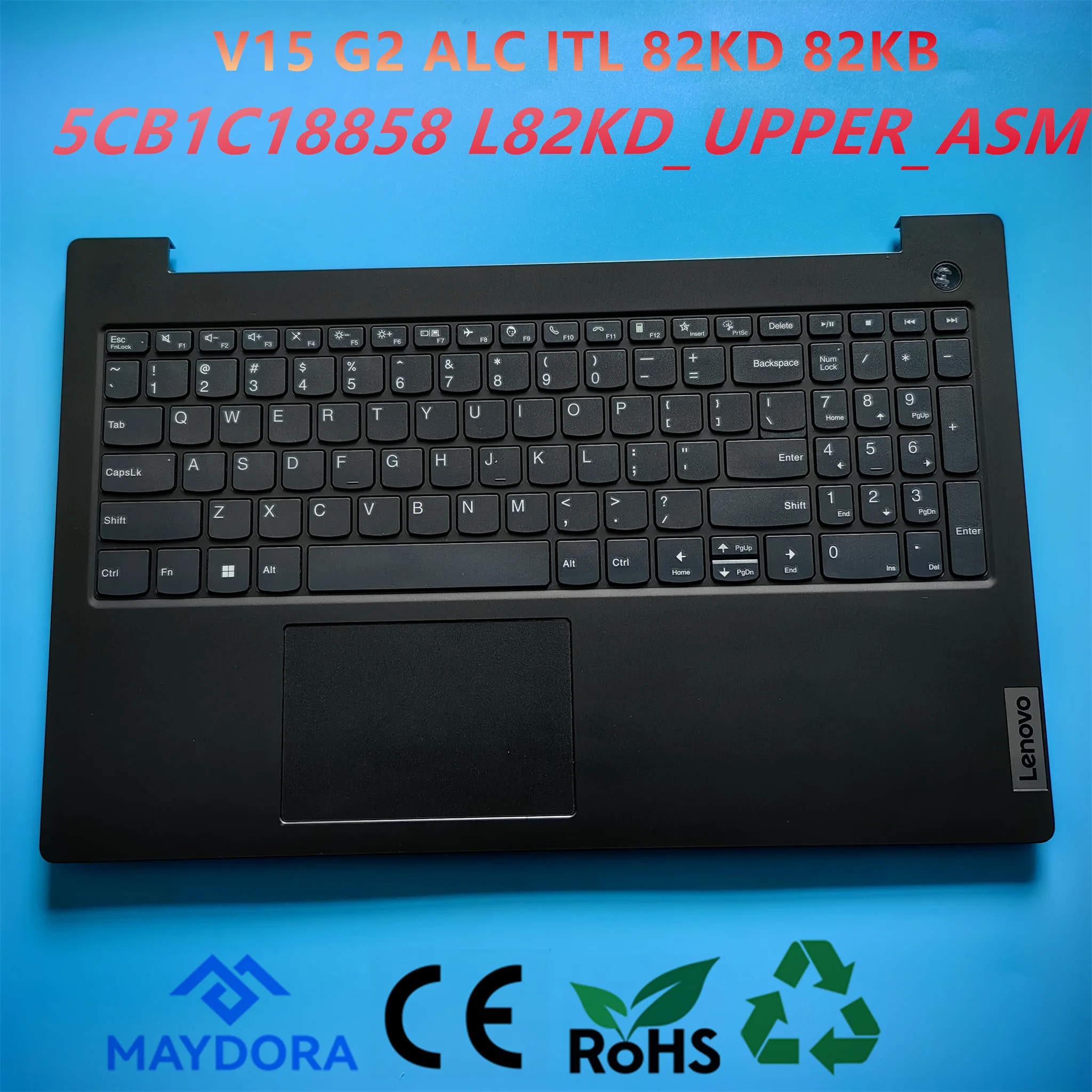 

US ENG Keyboard Palmrest Assembly for LENOVO V15 G2 ALC V15 G2 ITL 82KB 82KD series w/ Toucpad Speaker 5CB1C18858