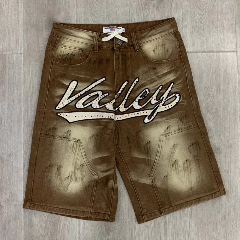 

Summer New High Street Hip Hop Men's Pants Vale Shorts Trendy Fashionable Distressed Pants