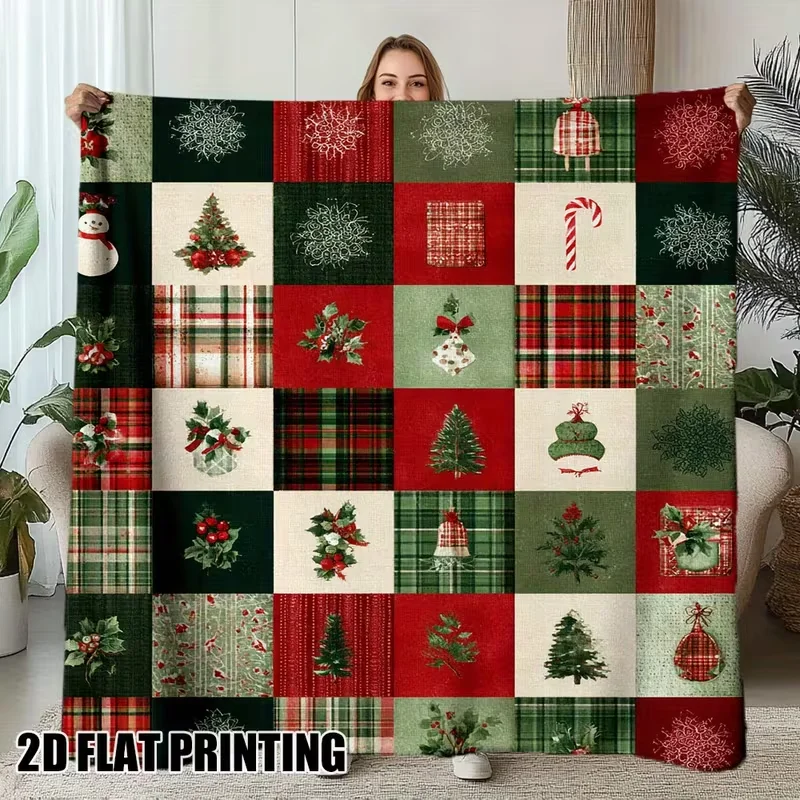 Christmas Throw Blanket - 1 couverture en flanelle imprimée de