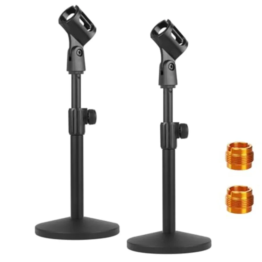 

YOUEON 2-х шт. Подставка для микрофона Настольная регулируемая настольная подставка для микрофона с зажимом для микрофона и адаптером с винтом 5, 8, штекер на 3, 8, тяжелый B