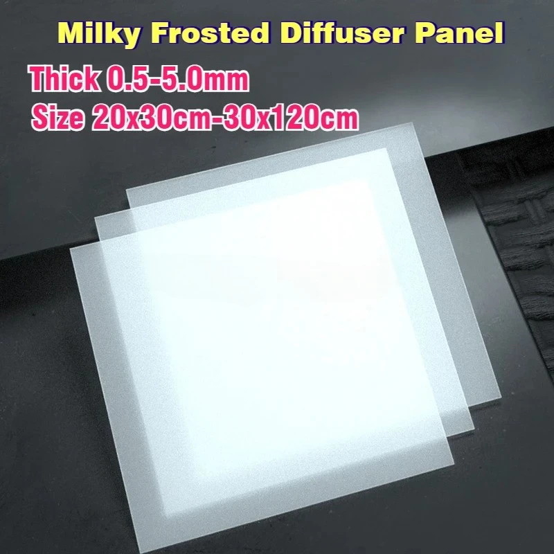 20x30cm-30x120cm Milky Double-sided Frosted Light-transmitting Panel Thick 0.5-5.0mm PC Diffuser Sheet/Plate For LED Light Cover
