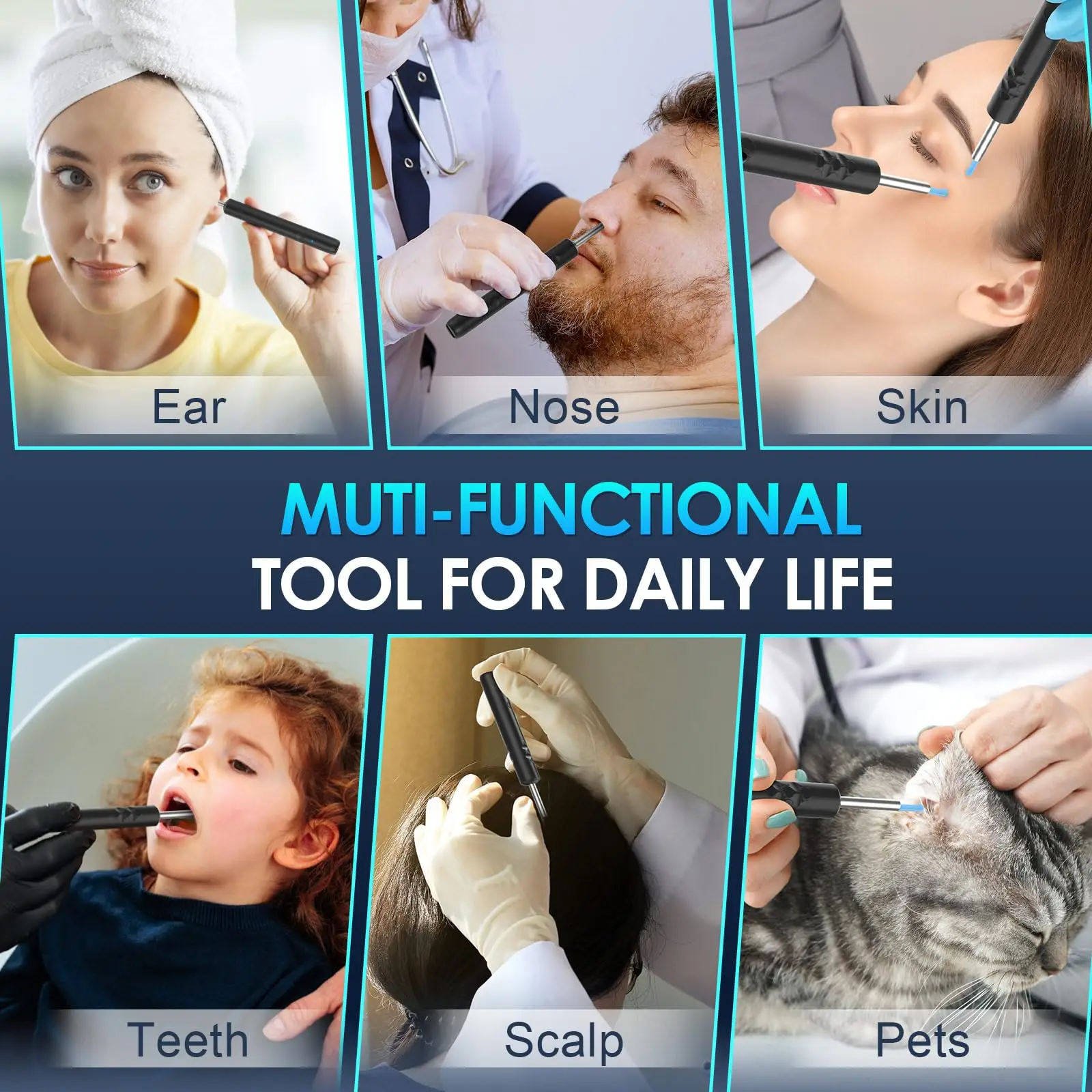 Ear Wax Removal, Upgraded Ear Cleaner with 1920P Camera, Ear Wax Removal Tool Camera with 8 Pcs Ear Set, with 7 Ear Spoon