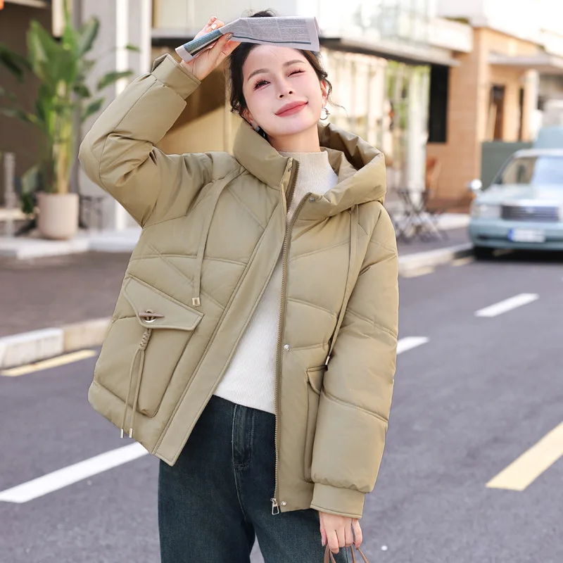 

Зимняя пуховая хлопковая куртка, толстые теплые парки, женское пуховое пальто с капюшоном, свободное повседневное пальто, куртка с хлопковой подкладкой, женская верхняя одежда