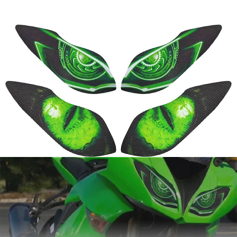 

For Kawasaki ZX-6R 636 2009-2018 years Motorcycle Headlight Sticker decoration Decal Front Fairing Headlamp Eye Guard Sticker