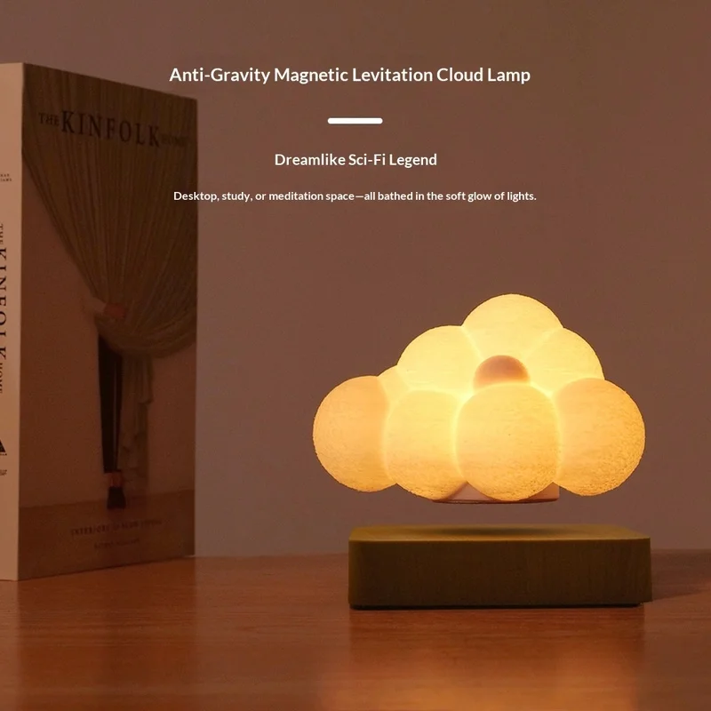 Generic Magnetic Levitation Cloud Lamp Ambient Night Light Desktop Decor Ornament For Bedroom Study Romantic Gift For Men Women