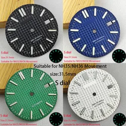 31.5mm NH35/NH36 dial Watch dial S dial Green Luminous dial Suitable for NH35/NH36 movements watch accessories Watch repair tool