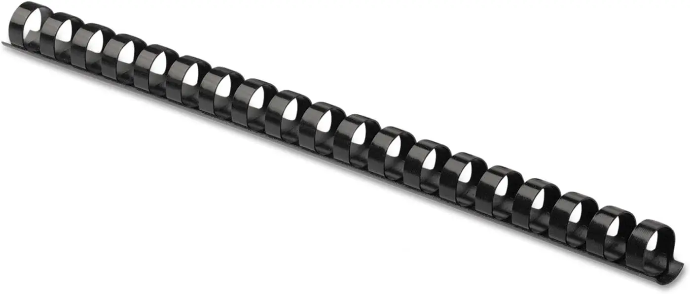 

52326 Plastic Binding Combs - Round Back, 1/2 Inches, 90 Sheets, Black, 100 Pack