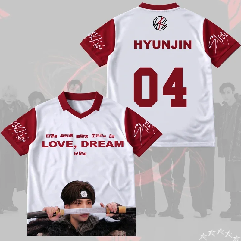 2026 STRAYKIDS STAY 08 Jersey T-Shirts Kpop Love Dream Print Short Sleeve V-Neck Unisex Fan Merch Streetwear Cosplay Casual Tops view 2