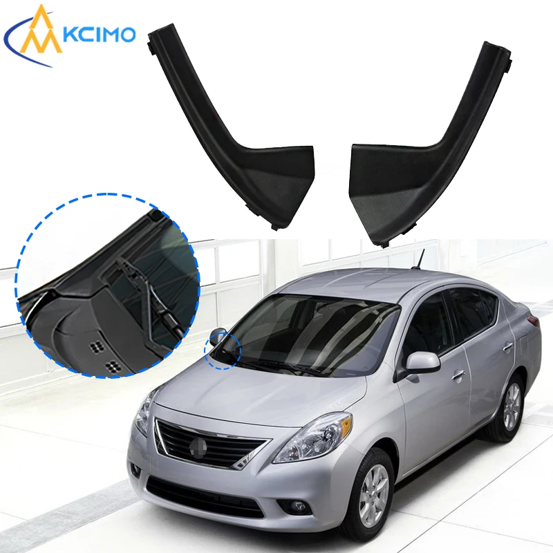 

New 2Pcs Car Front Side Windshield Cowl Grille TPE Car Accessories Trim for Nissan Versa Sedan Hatchback Tiida 2007-2012