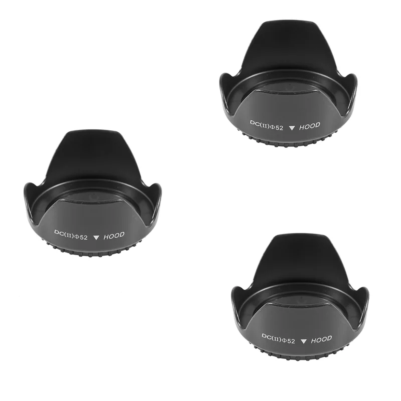 ABKQ-3Pcs 52 мм бленда с лепестком цветка для Nikon D5200 D5100 D3200 Kit F3,5-5,6G