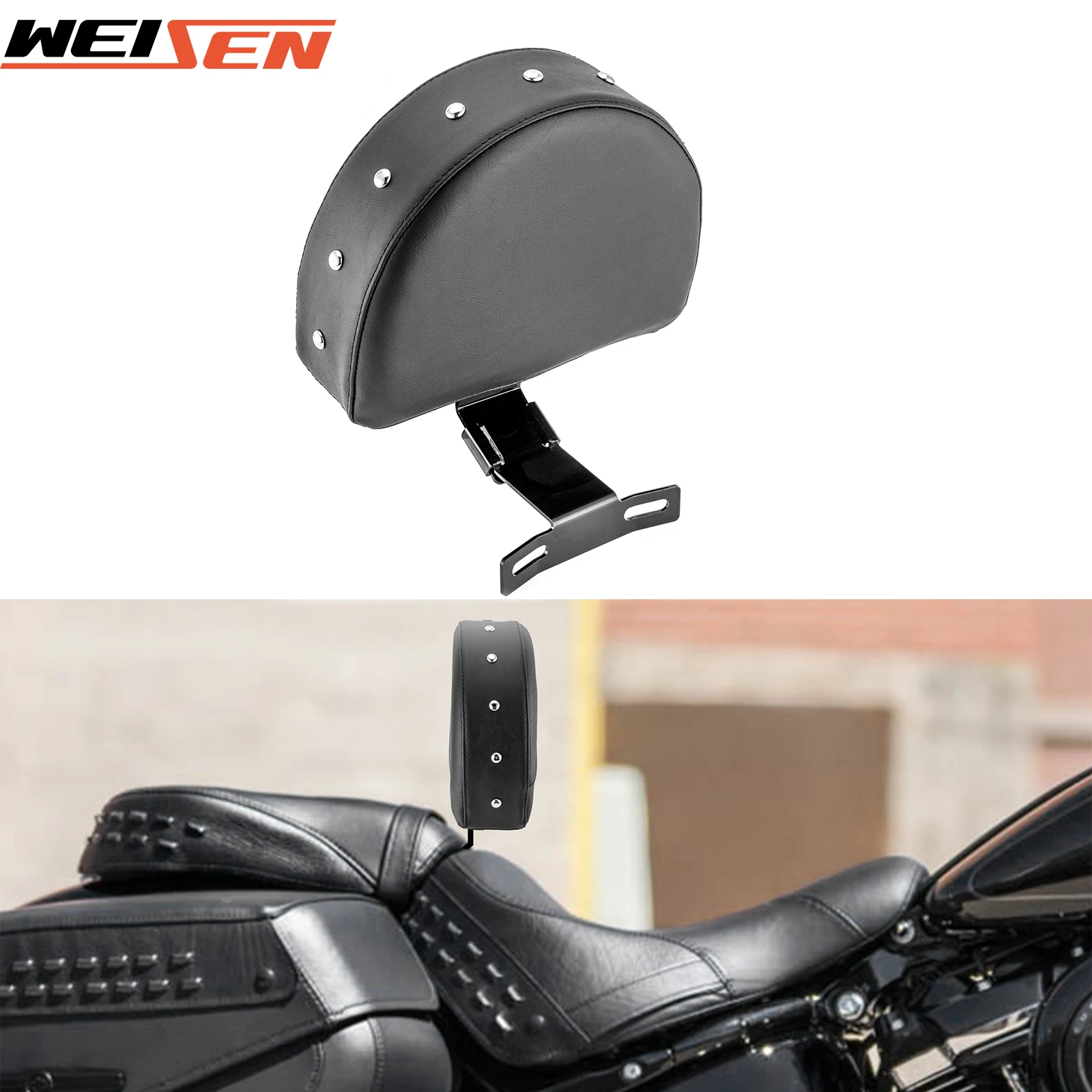 

Motorcycle Driver Backrest Mount Kit Sissy Bar Bubble Stud for 2018-2024 Harley Heritage Softail with Stock Seats Accessories