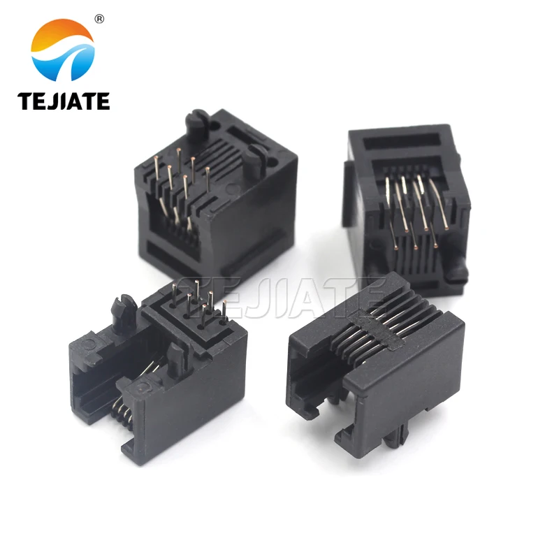 5PCS RJ11 95001-6P6C Telephone Jack Connector  6P6C 95001 Vertical Crystal Head Female Socket Black