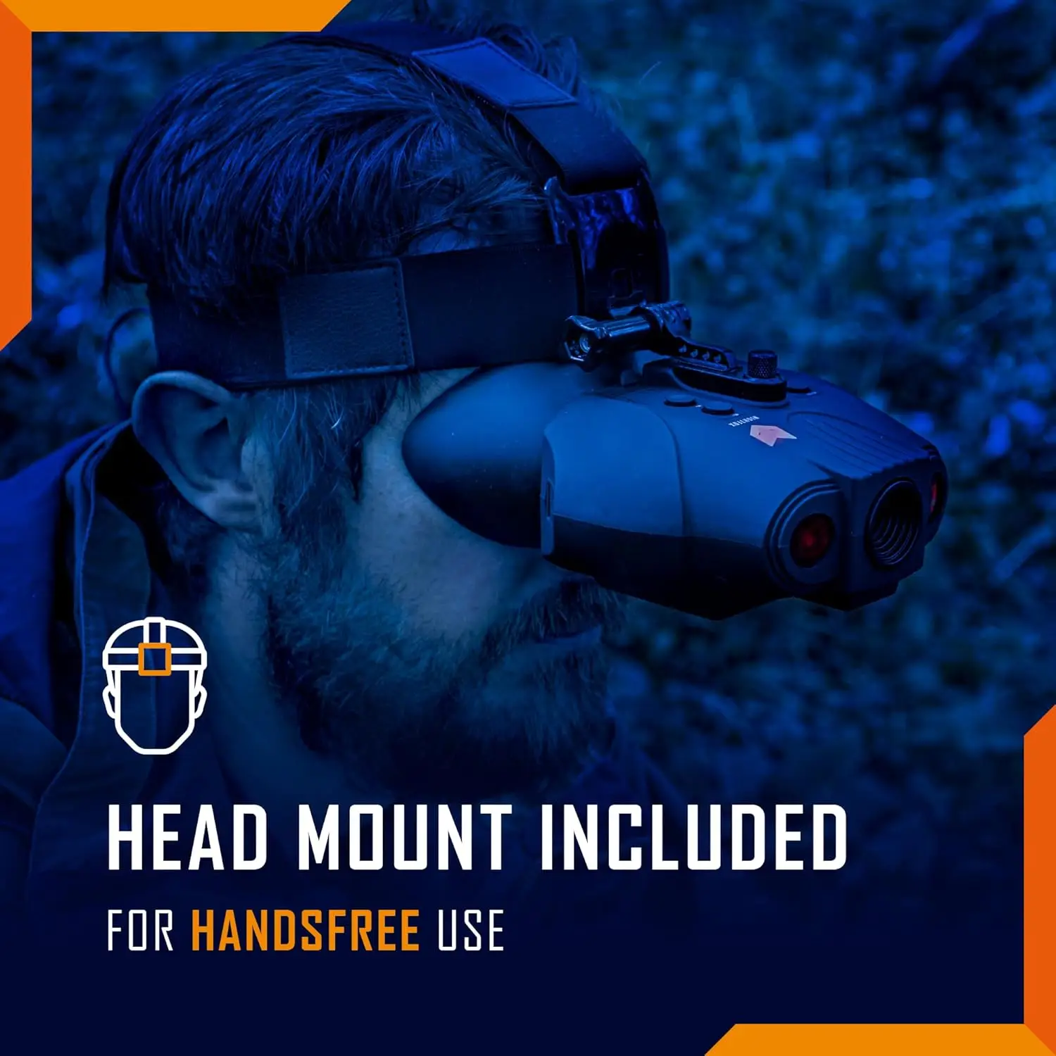 USB Rechargeable Night Vision Goggles - Head Mounted, Wide Viewing, 1x Magnification, Close Quarters Tactical Inf