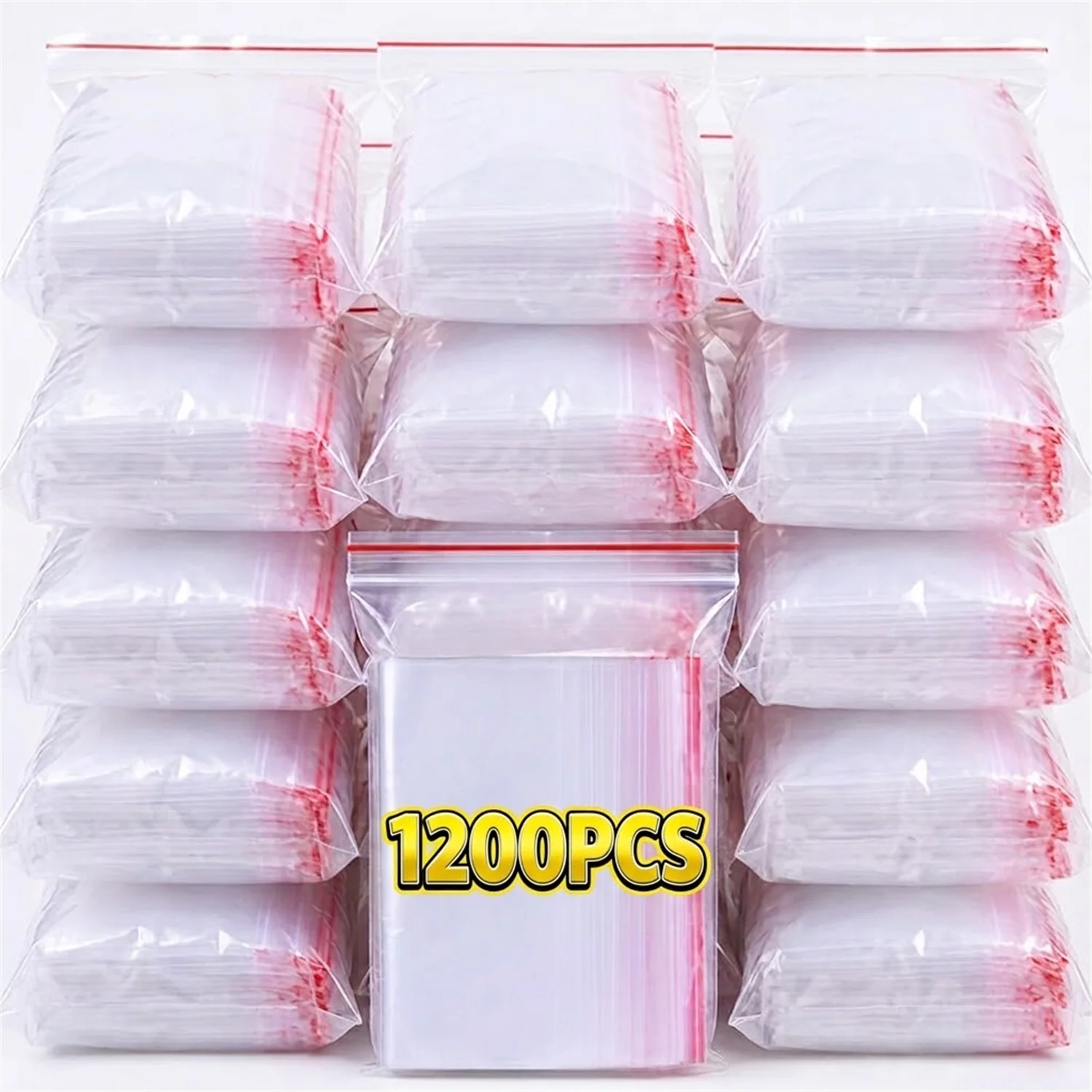 100-1200PCS Self Sealed Bags Plastic Clear Storage Bag for Jewelry Food Pills Transparent Zipper Storage Bag Package Pouches