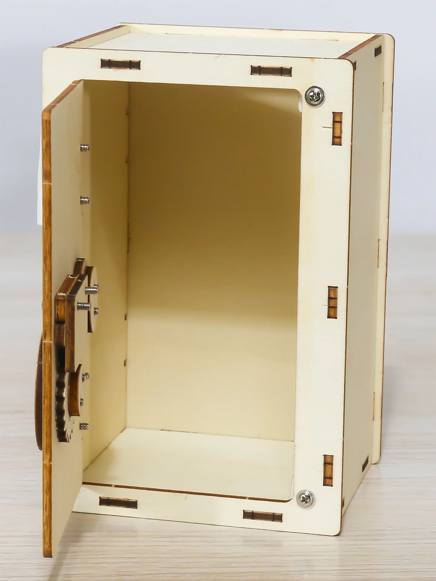 DIY Wooden Password Box for Kids Assembling Manual Machine Code Box Mechanical Lockbox Science Experimental Money Financial Toys