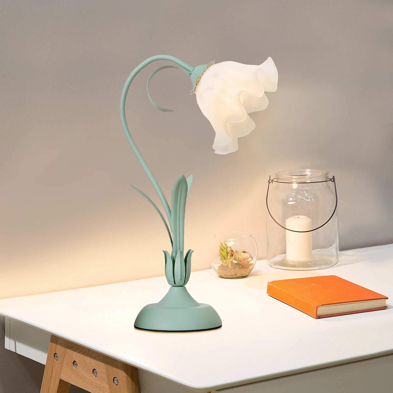 

НОВАЯ настольная лампа в форме цветка, светильник для чтения, для небольшой спальни, домашнего офиса (лампочка в комплект не входит)