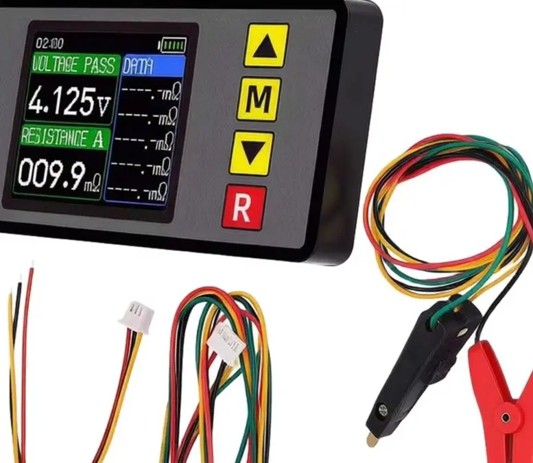 TS607 DC5V 4-Wire AC Internal Resistance Tester Voltage Data Logger With Kelvin Clip For Battery Testing And Analysis Tool