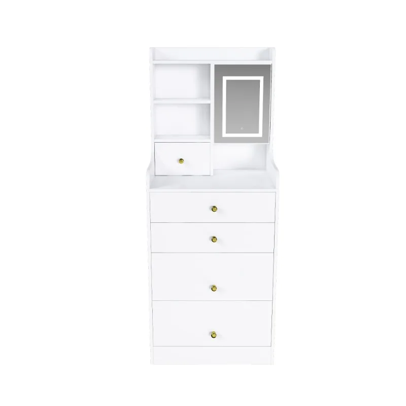 Carro de almacenamiento rodante blanco portátil con cajones, carrito organizador multifuncional para dormitorio, baño, cocina, organización del hogar