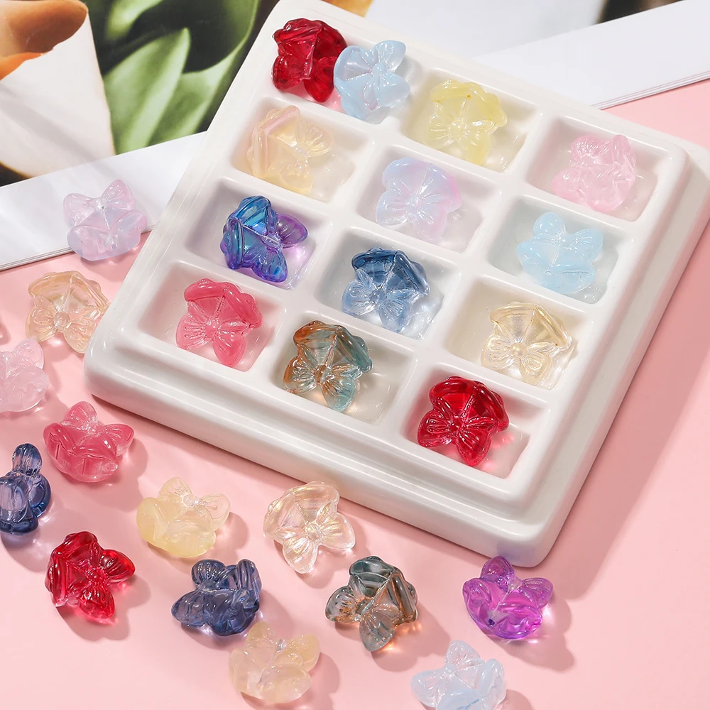 

30pcs/Pack 15.5*16.5mm Glass Beads Bell Loose Spacer Beads for Jewelry Making DIY Bracelet Necklace Accessories