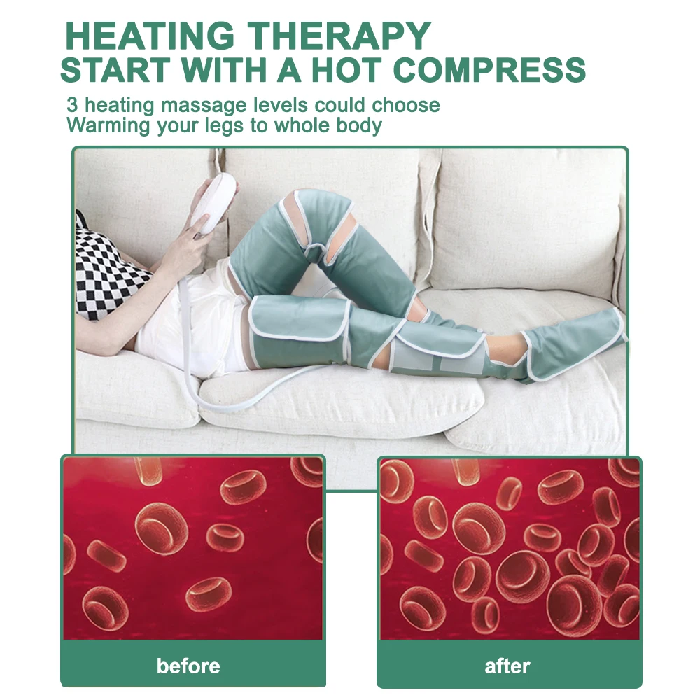جهاز تدليك الساق بالضغط الهوائي الكهربائي يلتف الساق جهاز العلاج الطبيعي لاسترخاء العضلات