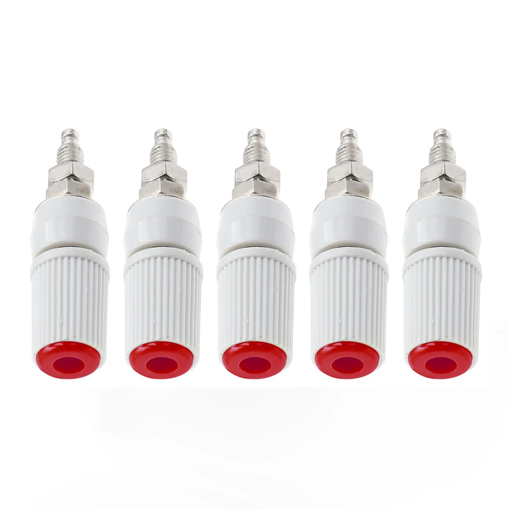  5PCS High Current 30A M5 Type 4mm Amplifier Female Banana Jack Socket Test Binding Post Design for Audio/Test Equipment
