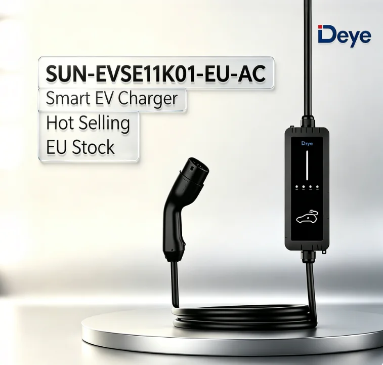 Stock for 11KW EV Charger SUN-EVSE11K01-EU-AC Smart Wallbox Type 2 Charging Station Home Garage Commercial Parking EVSE MPPT