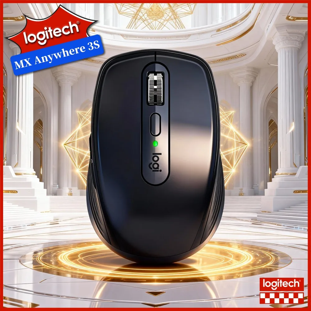 Durable Logitech MX Anywhere 3S - 8K DPI, Magspeed Scroll, 3-Device Bluetooth, USB-C Fast Charge, Travel-Ready Build