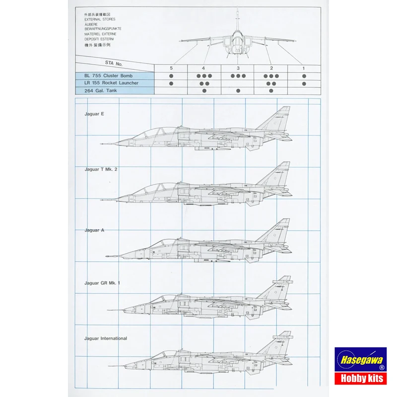 Hasegawa 02459 Jaguar T Mk.2'DERA '1/72 Militaire Assembleren Schaalmodel Kit DIY Speelgoed, Collectie Verjaardagscadeau