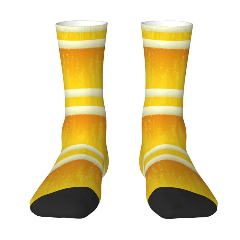 Cool Mens Funny Beer Realistic Bubbles Foam Dress Socks Unisex Comfortable Warm 3D Print Drinking Lover Crew Socks