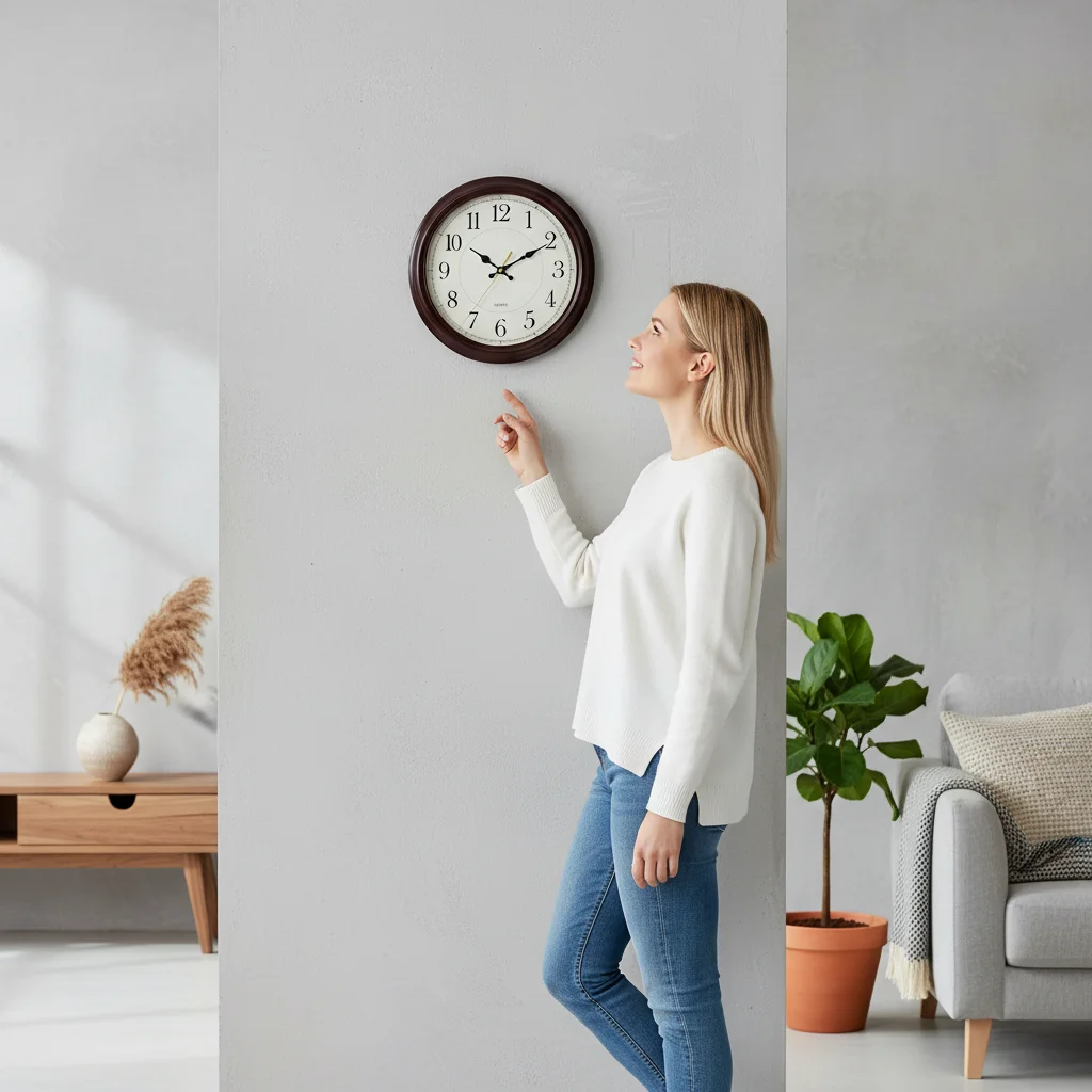 

Настенные часы 33 см, бесшумные, не тикающие, винтажные часы на батарейках, легко читаемые для дома, кухни, столовой, украшения, новинка