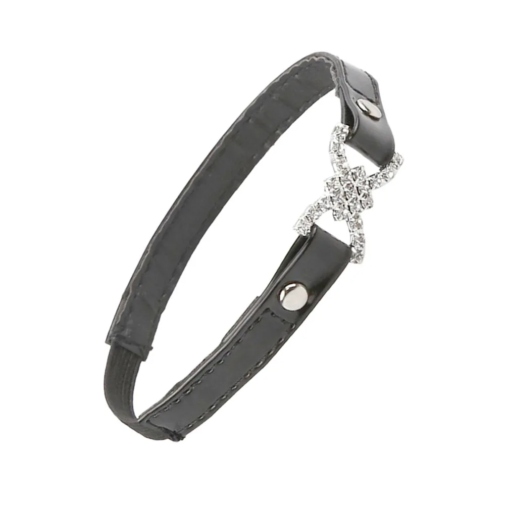 

1 пара эластичных ремешков на щиколотке с защитой от падения на высоком каблуке, инкрустированных стразами, черный прочный материал, легко носить, съемный