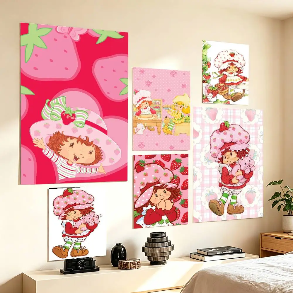 CUTE S-Strawberry S-Shortcake  Poster HD Self Adhesive Waterproof Wall Art Ideal for Home Office Dorm Gift