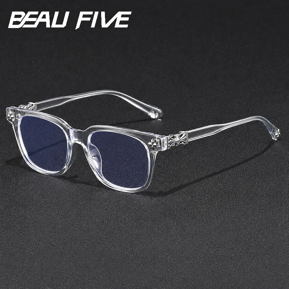 2026 New BEAU FIVE Retro Anti-Blue Light Square Frame Computer Protective Glasses Trendy Versatile High-Quality F114