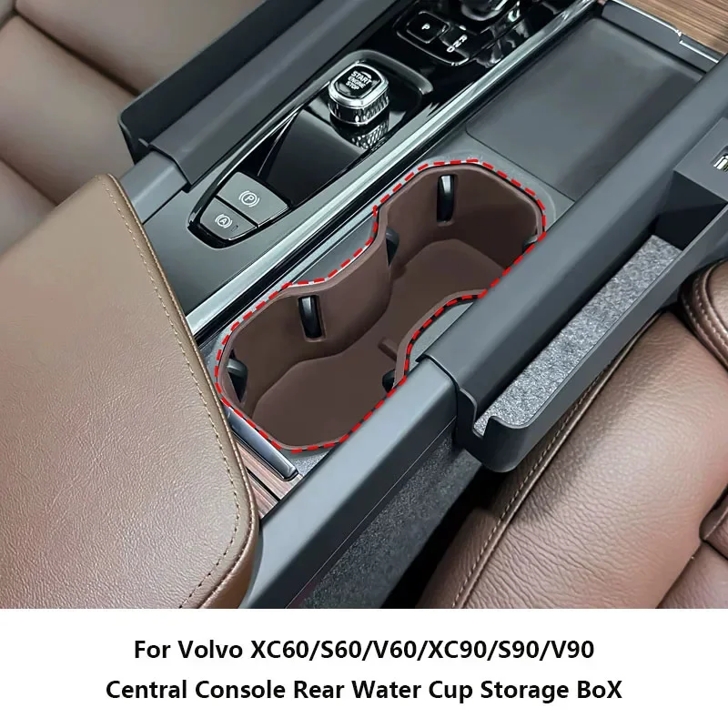 

For Volvo XC60 S60 V60 XC90 S90 V90 XC40 C40 Interior Accessories Car Central Console Rear Water Cup Storage Box