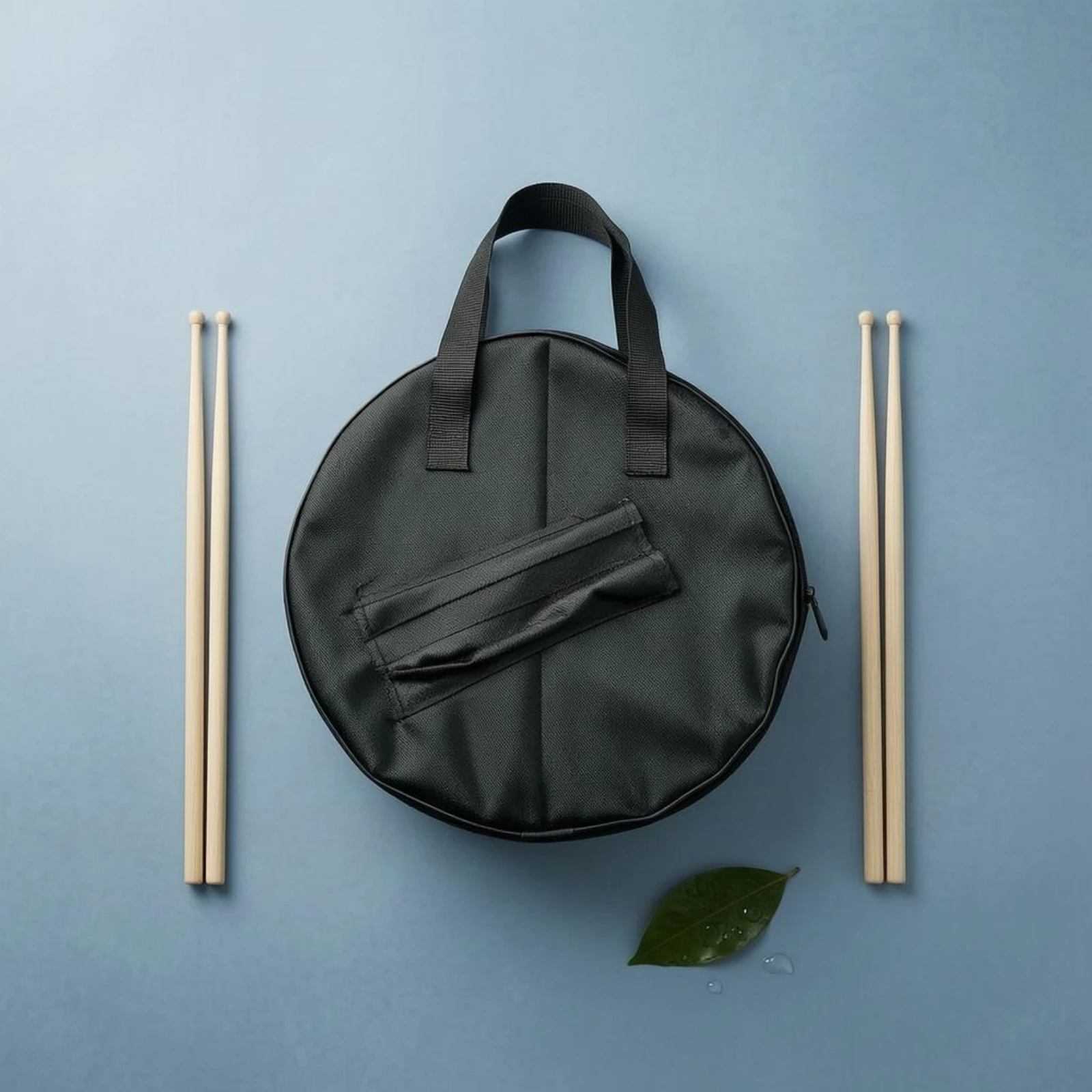 Practice Drum Pad Bag Water-Resistant Practice Pad Carrying Case Drumstick Bag Zippered Music Storage Front Pocket view 2
