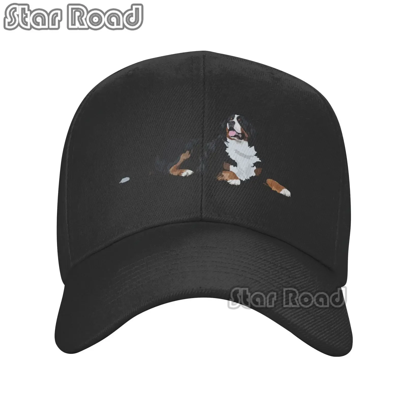 2024 New Arrival Bernese Mountain Dog Print Pattern Hat Adjustable Cowboy Cotton Baseball Cap for Unisex