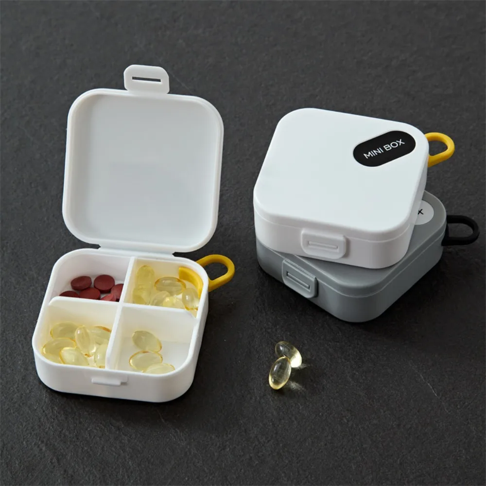 

Mini Portable Pills Organizer Case 4 Grids PillBox Tablet Storage Container Weekly Medicine Pill's Box Pill Case Drug Dispense