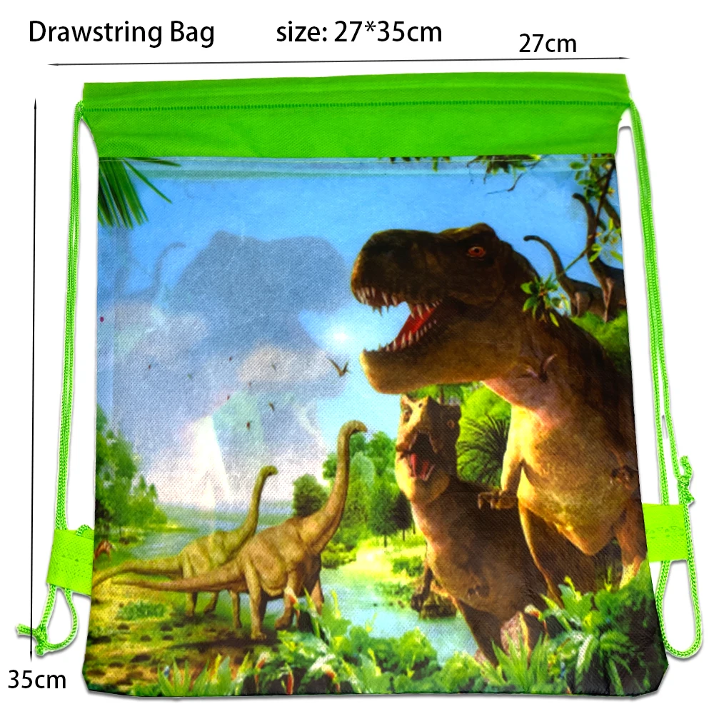 3/6/12pcs/lot Cute Animal Dinosaur Non-woven Fabrics Drawstring Gifts Bags Mochila Birthday Events Party Baby Shower Decorations