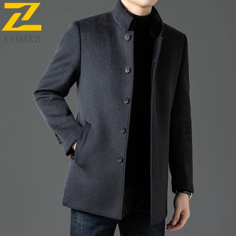 Winter Men Wool Overcoat 2025 New Premium Detachable Down Inner Thickening Coat Business Gentleman Style Warm TrenchCoat ​