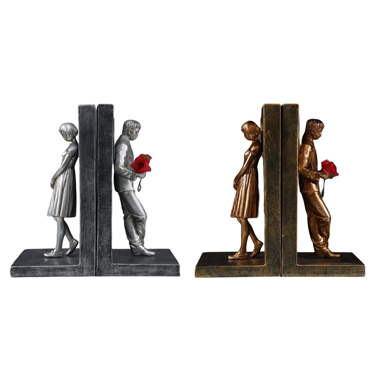 

Unique Bookends for Heavy Reads, Artistic Book Holder Set for Home and Office