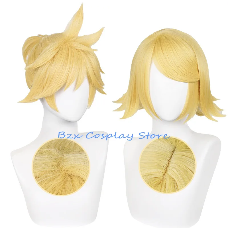 Game Len Cosplay Anime Rin Costume New Singing Blue Uniform Glasses Prop Wig Set Halloween Party Outfit for Woman Man