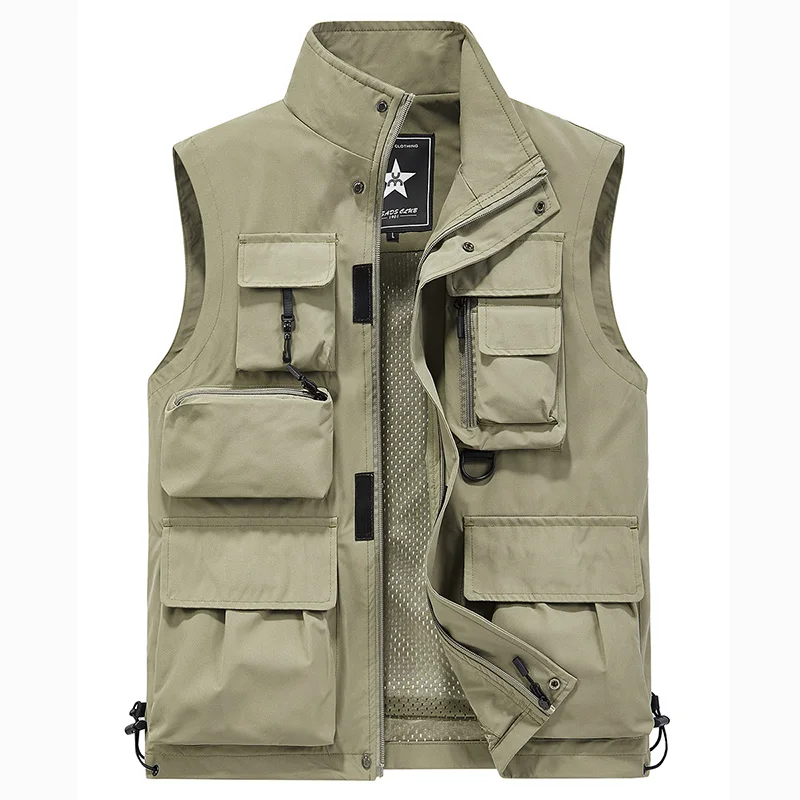 

Мужской рабочий жилет свободного кроя с множеством карманов, для рыбалки, фотографов, многофункциональная рабочая одежда