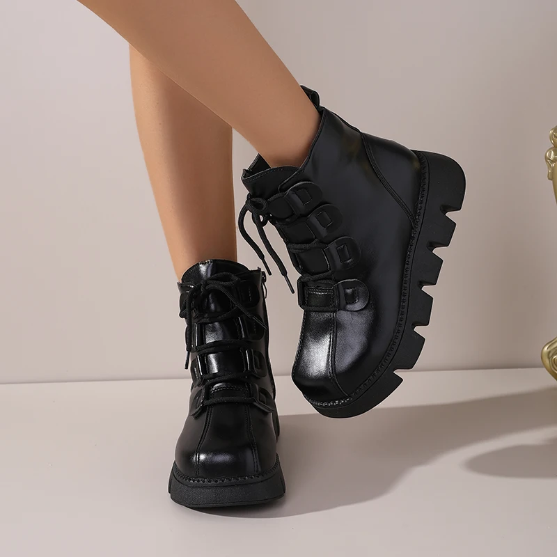 

Imitation Wool Boots Women's Hot Style2025Winter Fleece-Lined Thickened Warm Cotton Shoes Thick Sole Sheepskin Integrated Warm