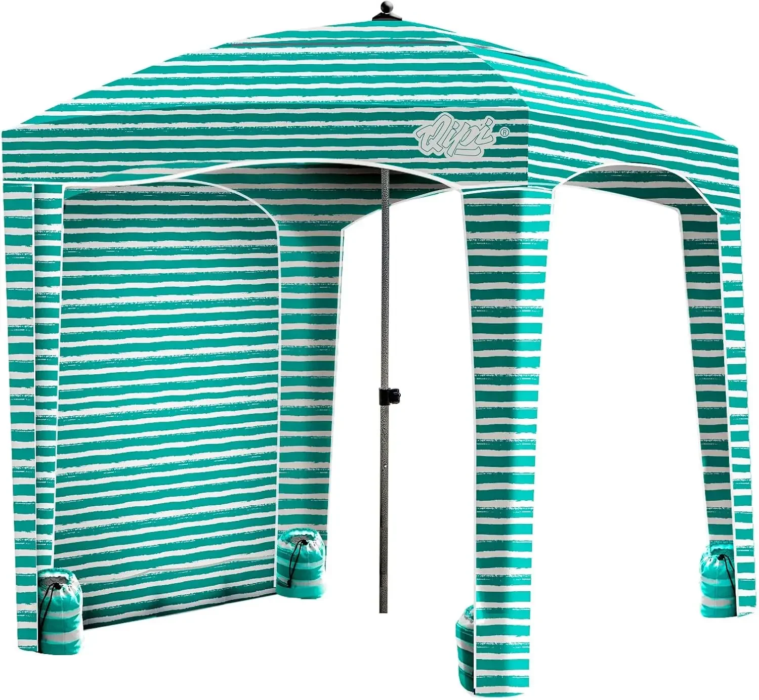 Beach Cabana - Easy to Set Up Canopy, Waterproof, Portable 6' x 6' Beach Shelter, Included Side Wall, Shade with UPF 50+ UV Prot