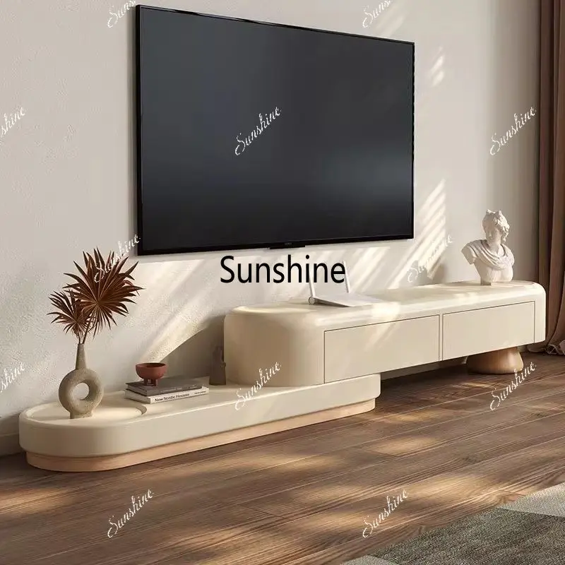 YYWhite Retractable Tv Stand Floor Mount Heavy Luxury Tv Cabinet Minimalist Modern Muebleso De Sala Para Casa Home Furniture